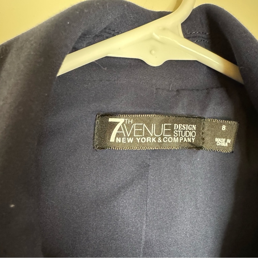 New York & Co. 7th Avenue Navy Blue Women's Blazer Jacket - Picture 5 of 9